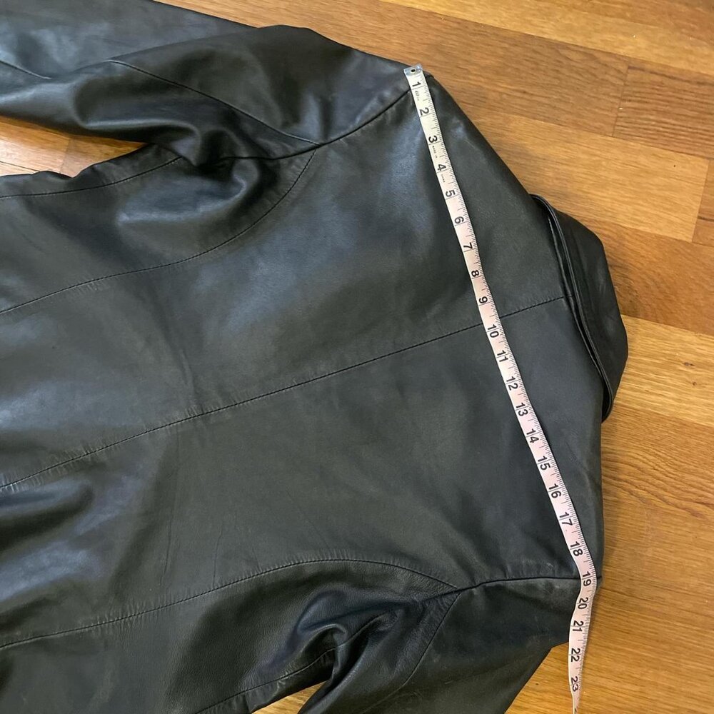 Elyze Paris Black Soft Genuine Leather Blazer with Pockets - L - Picture 7 of 7